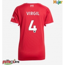 Camiseta Liverpool Virgil van Dijk #4 Primera Equipación para mujer 2025-26 manga corta